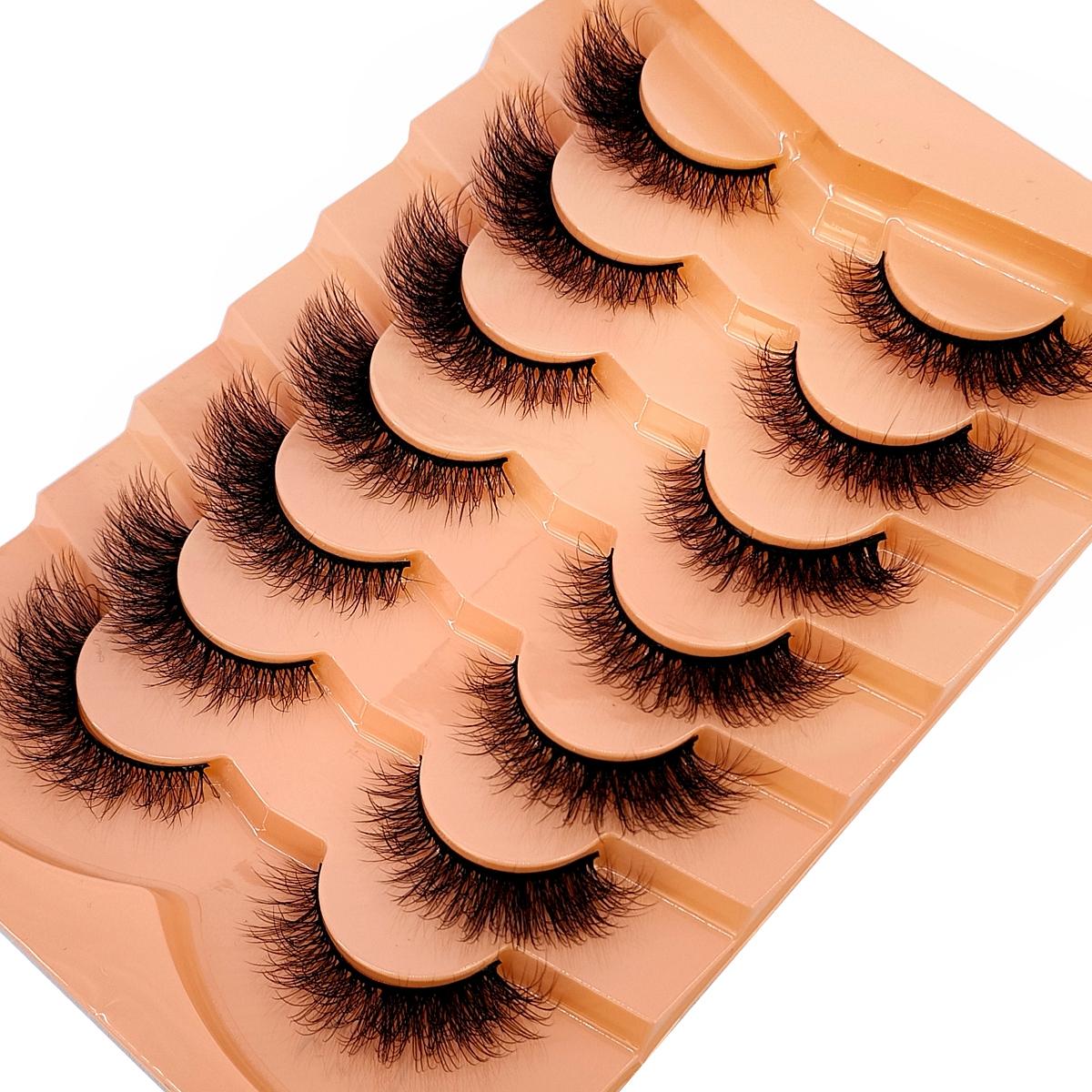 

Нові 7 пар вій Макіяж М’які пухнасті 3D норкові накладні вії Густі ручної роботи Об’ємні норкові вії Штучні натуральні накладні вії Інструмент