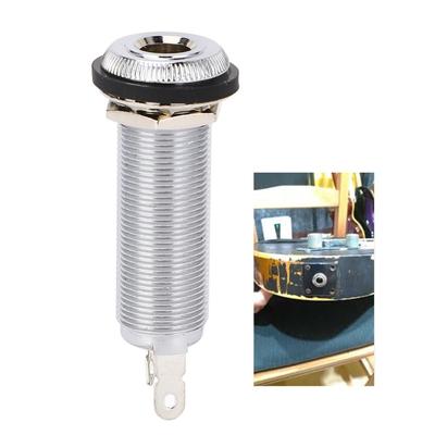 2PCS 6.35mm Jack Socket Silver Input Output Jack Premium Guitar Bass Jack  For Electric Guitar