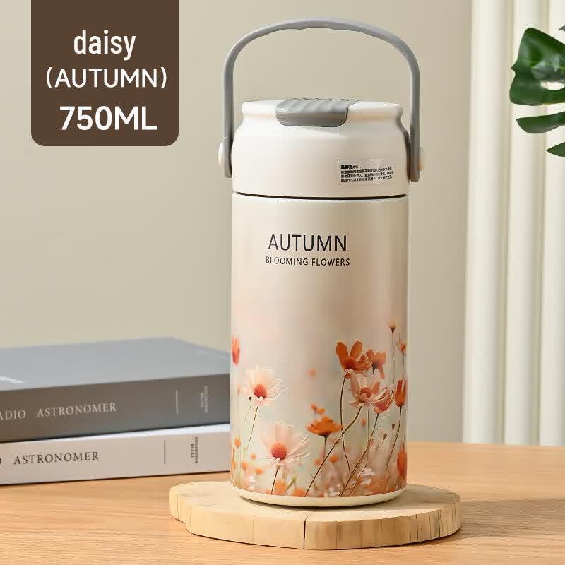 OLOEY 750ML Insulated Daisy Straw Cup