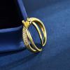 Geometric Criss-Cross Wrap Ring: Women's Elegant Cold-Style Design.
