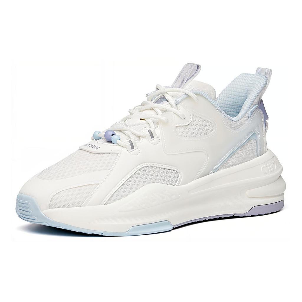 Anta Life Collection Cushioning Abrasion Resistant Lightweight Low Top Running Shoes Women's White Purple Blue 922128082-4