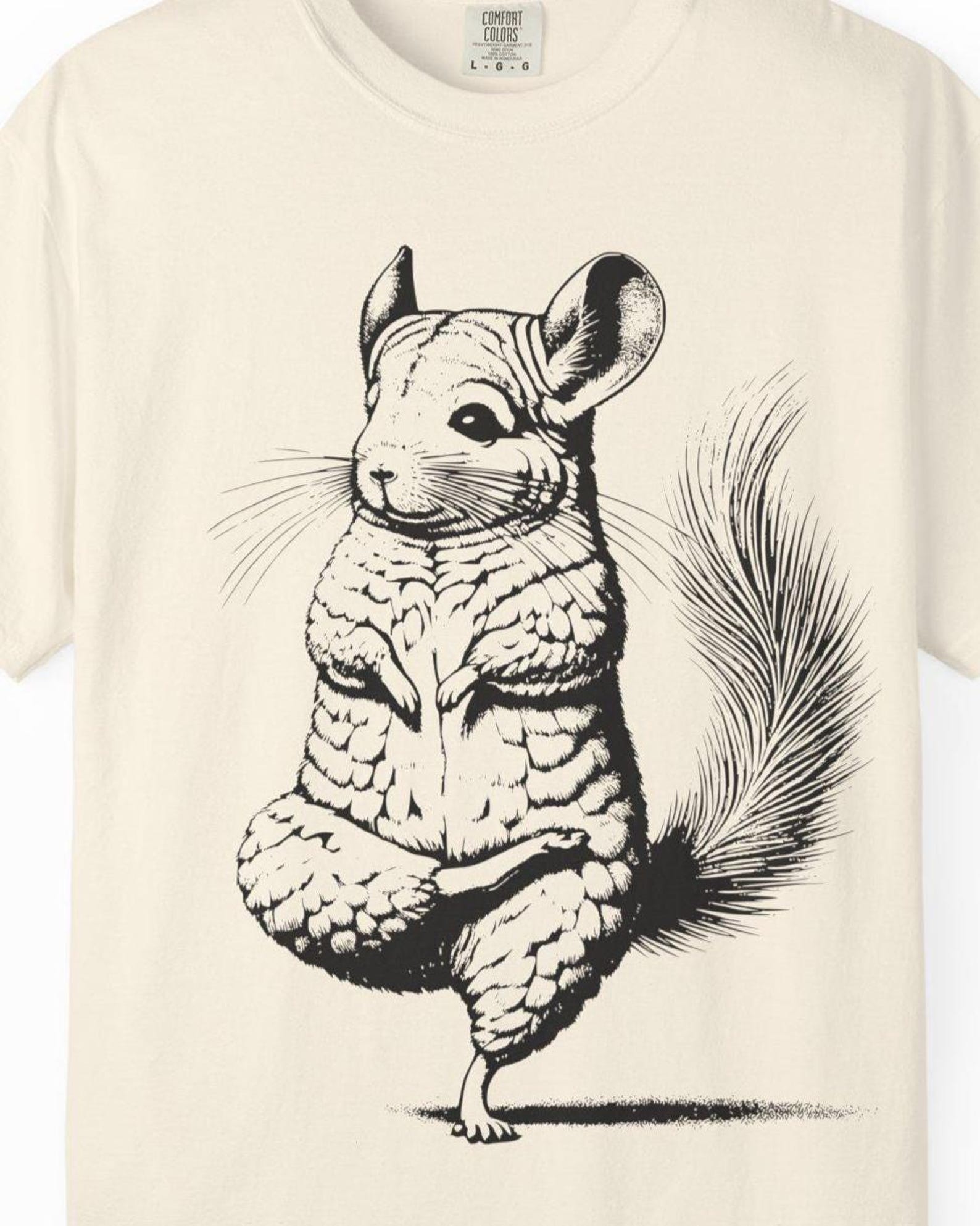 Chinchilla Tree Pose Yoga Tee: Whimsical Vintage Style Unisex T-Shirt S