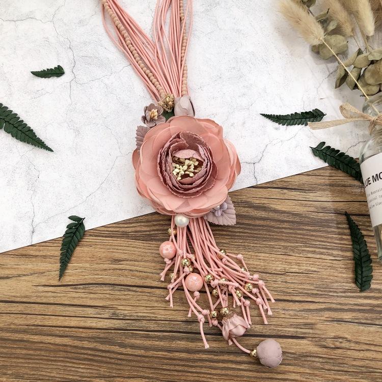 

Оригинальное ретро отпускное цветочное короткое колье женственность личность бахрома кулон богемные аксессуары