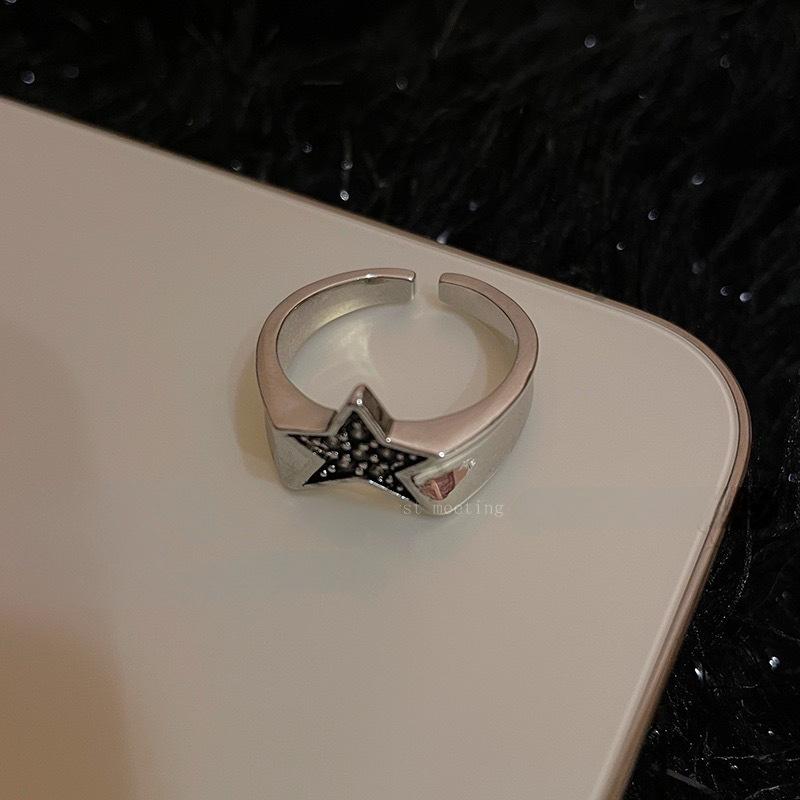 2024 Gothic Unisex Star Ring Set Punk Grunge Cross Star Woman Man Jewelry Hip Hop Party Street Ring Accessories New Gift