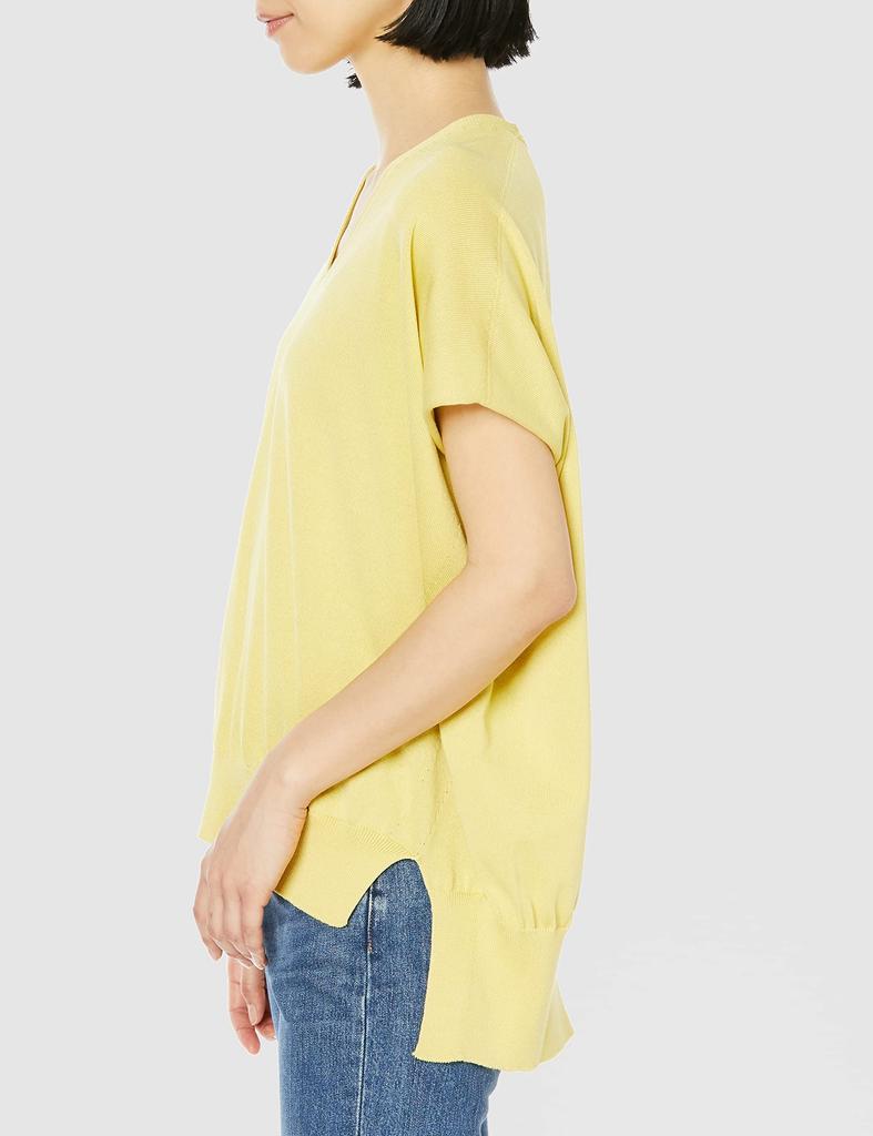 Equon Box French Yellow Women's V-Neck Sweater,