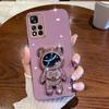 Shiny Glitter Quicksand Bear Phone Bracket Case For Xiaomi Redmi Note 13 11 12 11S 12C 10C 10A 9 9C POCO X5 X3 Pro Plating Cover