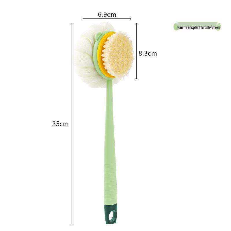 

Double-Sided Soft Bristle Bath Brush - Long Handle for Easy Back Scrubbing & Dead Skin Removal New Bath Ball Brush