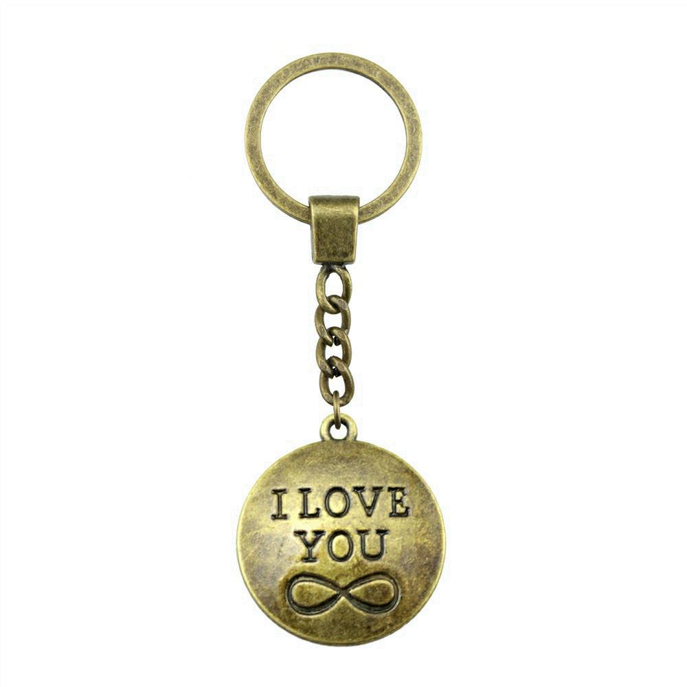 OM Symbol Letter Keychain Tags Yoga Themed Charm Key Holder 30mm Ring