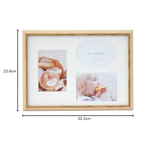 Fujicolor FUJICOLOR Photo Frame, Natural Color Frame, 2501A4, A4 Size, Brown, with 3-Sided Mat, 507052