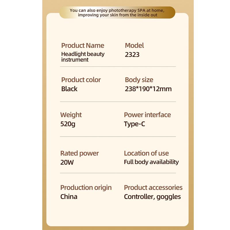 Portable Large Row of Lights Beauty Instrument Photo Skin Optical Spectrometer Facial Mask Equipment Skin Soothe Whitening Acne