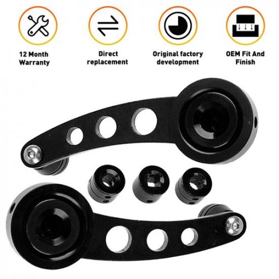 Pair Aluminum Billet Crank Handle Winders Window Manual Car Truck Glass Door EXV