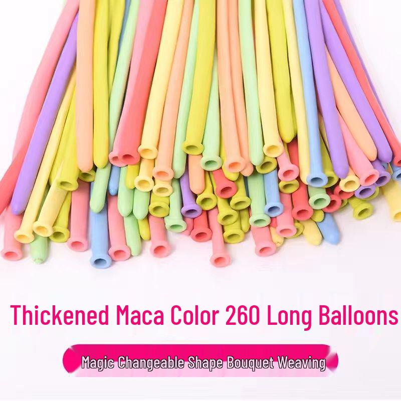 260 Non-Toxic Long Balloons for Kids' Party Decorations - Magic Thickened DIY Bouquet for Birthday Layouts
