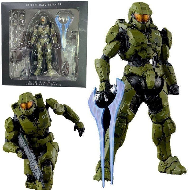 Sentinel HALO 5 Master Chief Figure Halo Infinite 1/12 Scale Movable Action Figure Collectible Model Toy with Color Box Desktop белый