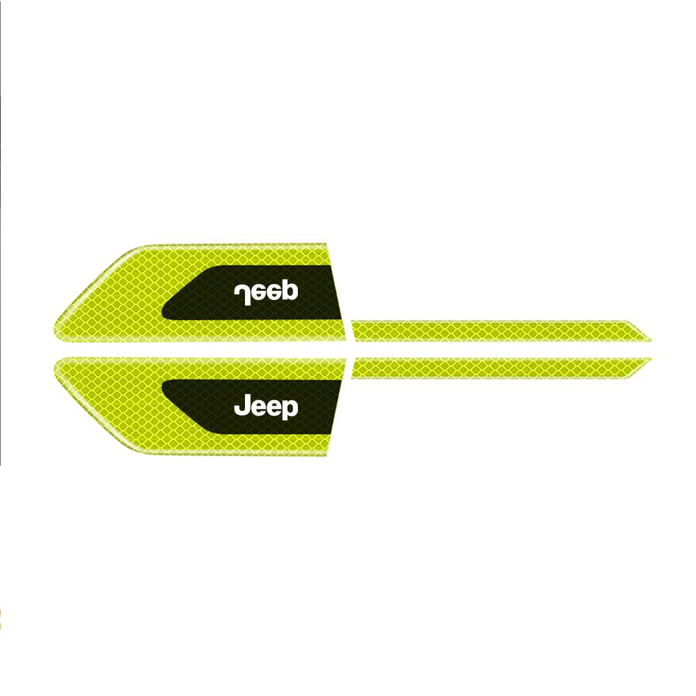 2Pcs Car Reflective Logo Side Body Fender Safety Warning Stickers For Jeep Compass Grand Cherokee Wrangler JK Gladiator Renegade
