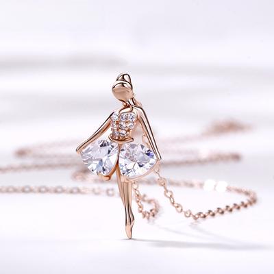 Ballerina Necklace Female Ins Simple Style Temperament Clavicle Chain Girlfriend Gift