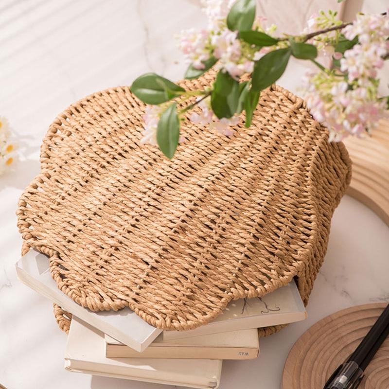 Paper Rope Woven Shell Shaped Basket Decorative Toy Storage Bin Desktop Sundries Organizer Home Organization Tool