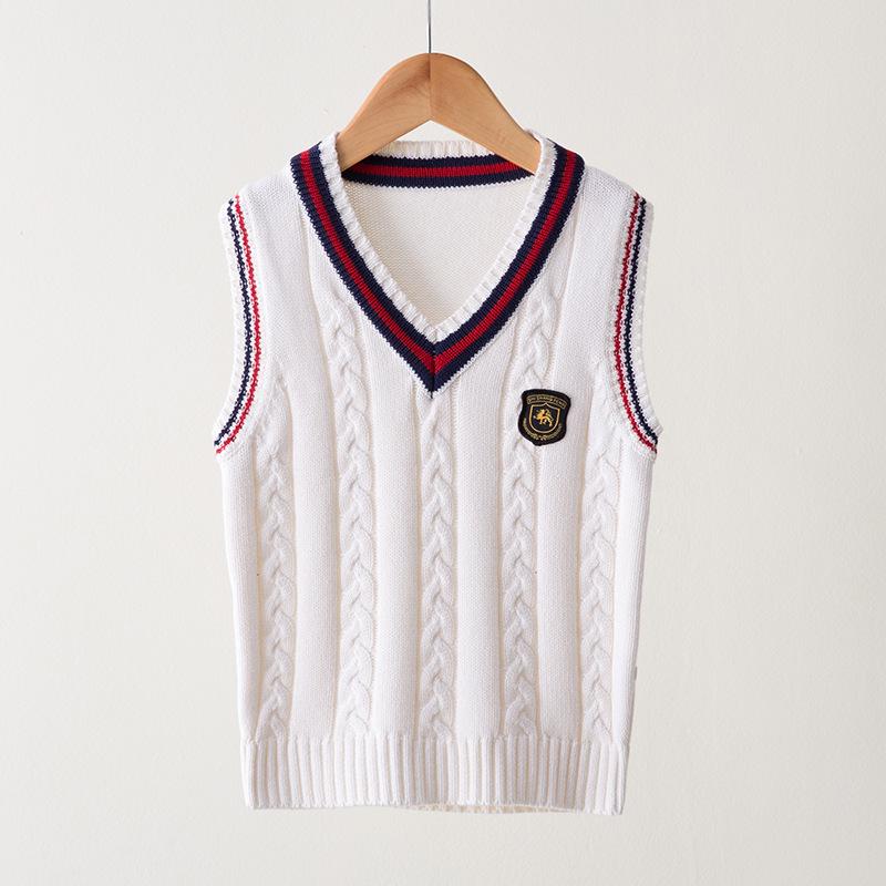 Kinder Preppy Stil Baumwoll-Pullunder - Frühling/Herbst Schul- oder Kindergartenuniform