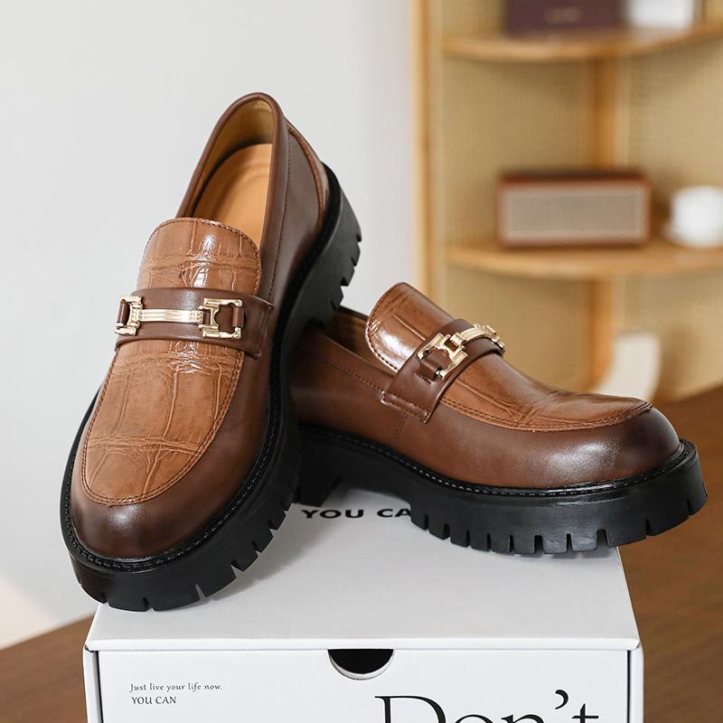 Classic Black Business Loafers Men Slip On Men's Leather Shoes Comfortable Platform Man Dress Shoes Zapatos De Vestir Hombre