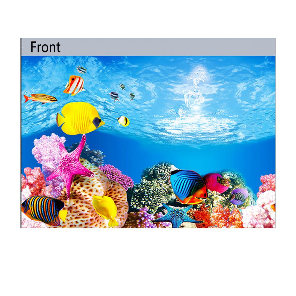 3D Fish Tank Background HD Seabed Landscape Aquarium Backdrop Two Side Stickers