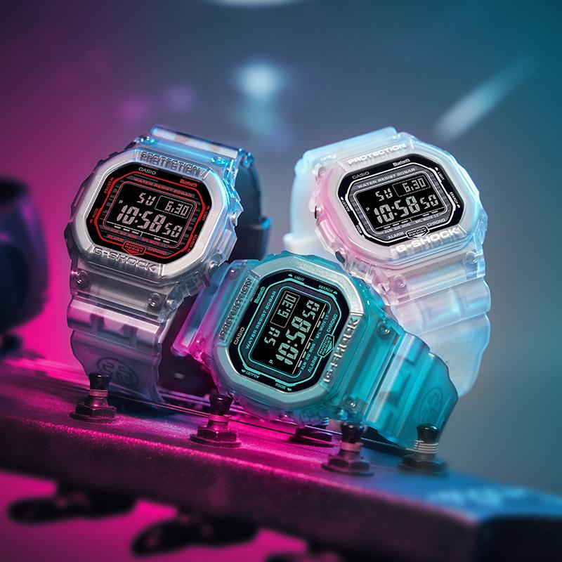 Casio G-Shock Square Smart Bluetooth Sports Watch Quartz Movement Resin Strap Unisex watches DW-B5600G-2PR