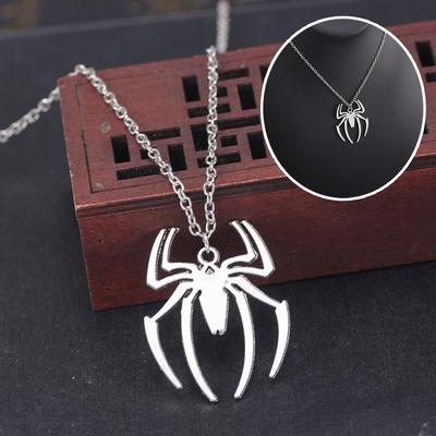 Simple Stainless Steel Spider Pendant Necklace for Men and Women Fashion Party Jewelry Gift