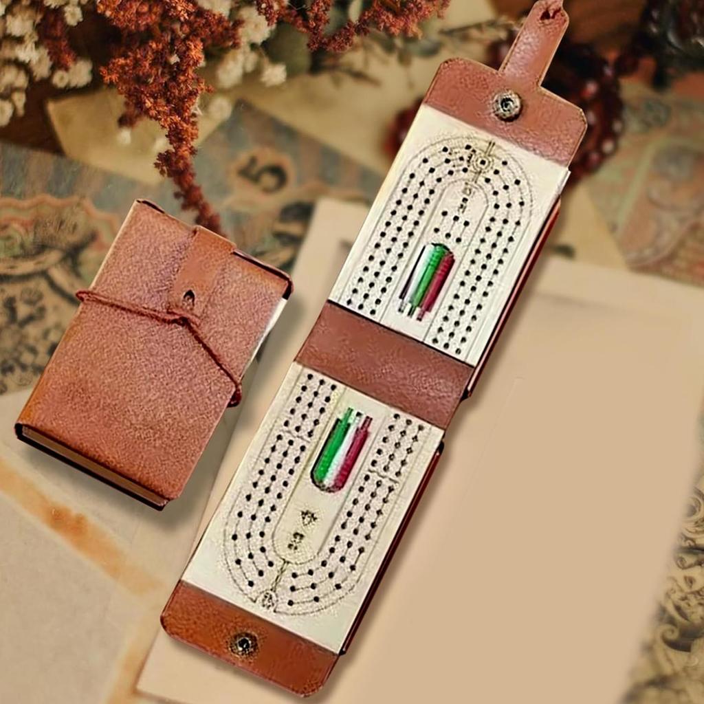 Cribbage Board Game Set Foldable Travel Cribbage Board Game Traditional Playing Card With Storage Tabletop Interactive For
