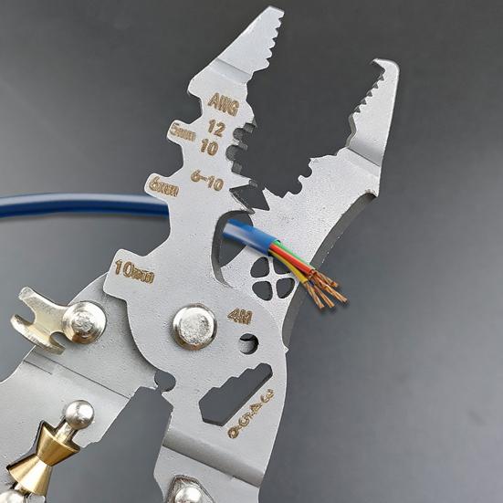 Foldable Wire Stripper Cable Cutter with Voltage Detector Ergonomic Design Electrical Pliers Multifunctional Wire Stripping Pliers
