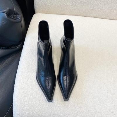 High-end Pointed Martin Boots Women's Niche Design Versatile Thick Heel Thin Boots Women's Autumn and Winter New Models