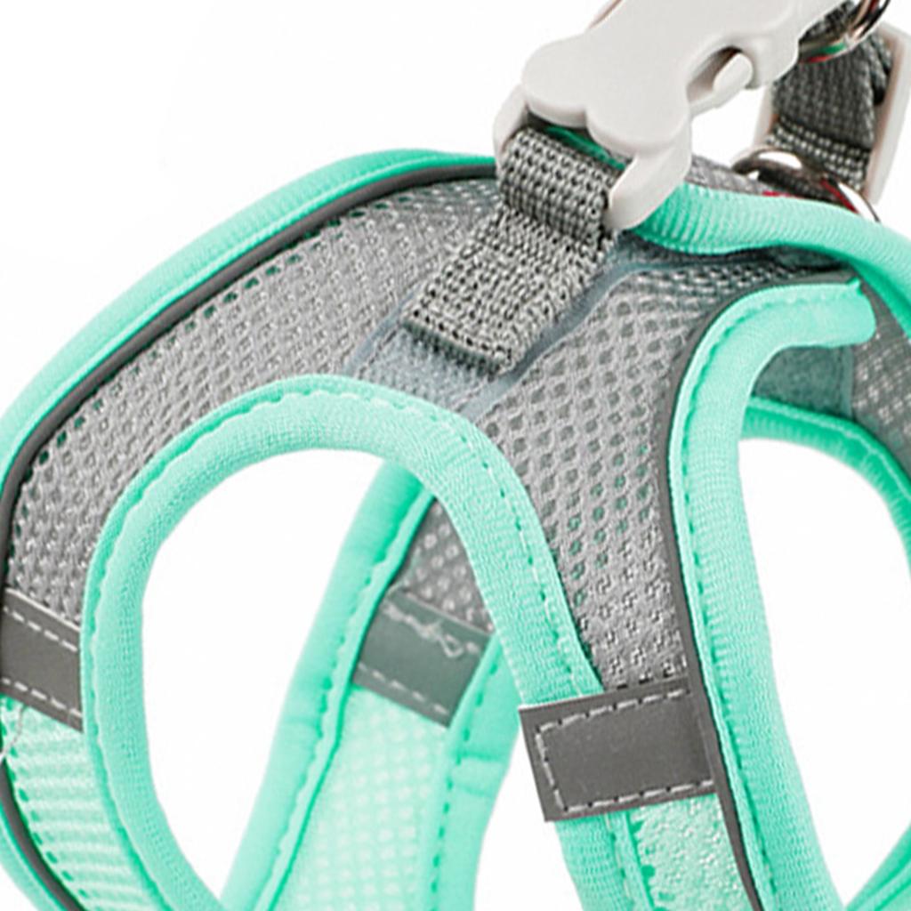 Pet Harness Leash Reflective Strip Hook and Loop Soft Fabric Pet Harness with Leash for Cat Dog
