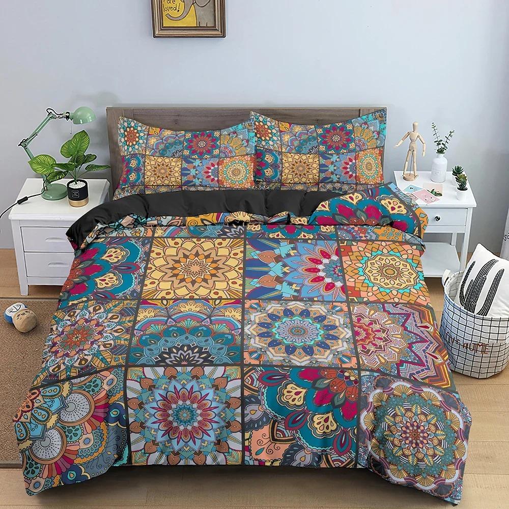 Ethnische Mandala Bettwäscheset Böhmischer Bettbezug für Schlafzimmer Luxus Bettbezug Set King Queen Twin Größe Bettwäsche