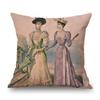 Elegant European Victorian Era Fashion Duchess Ladies Vintage Poster Royal Home Decorative Sofa Pillow Case Linen Cushion Cover