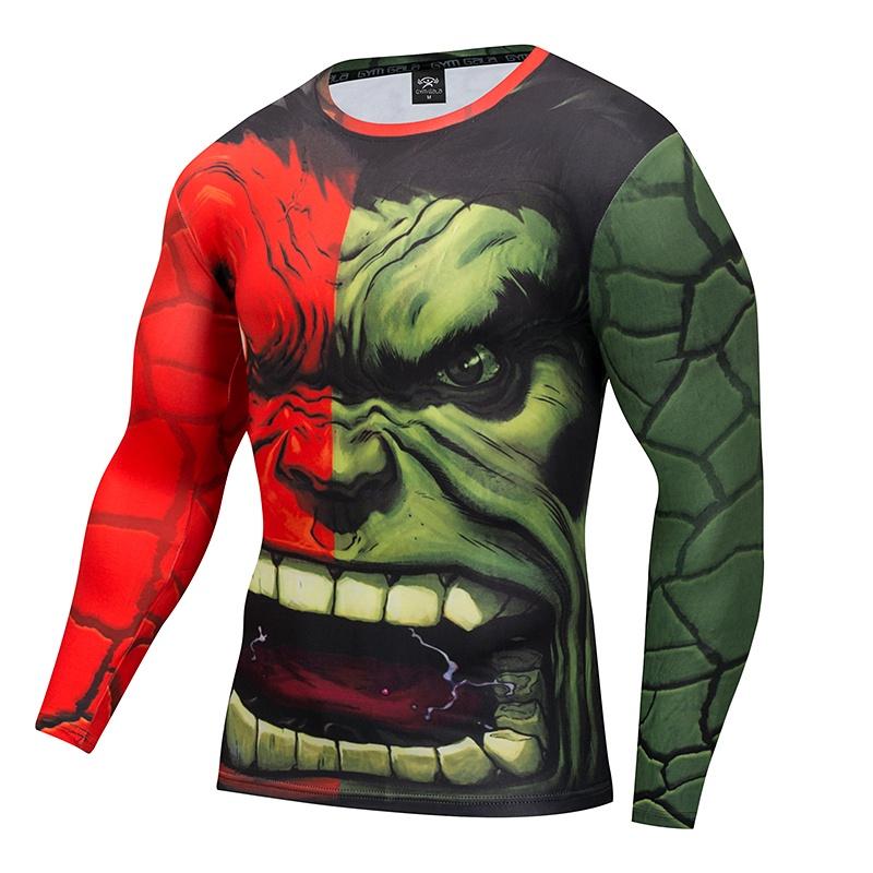 Stylish And Comfortable Men T-shirt Long Sleeve Super Hero Compression Sport 3d Fitness Cycling Shirt