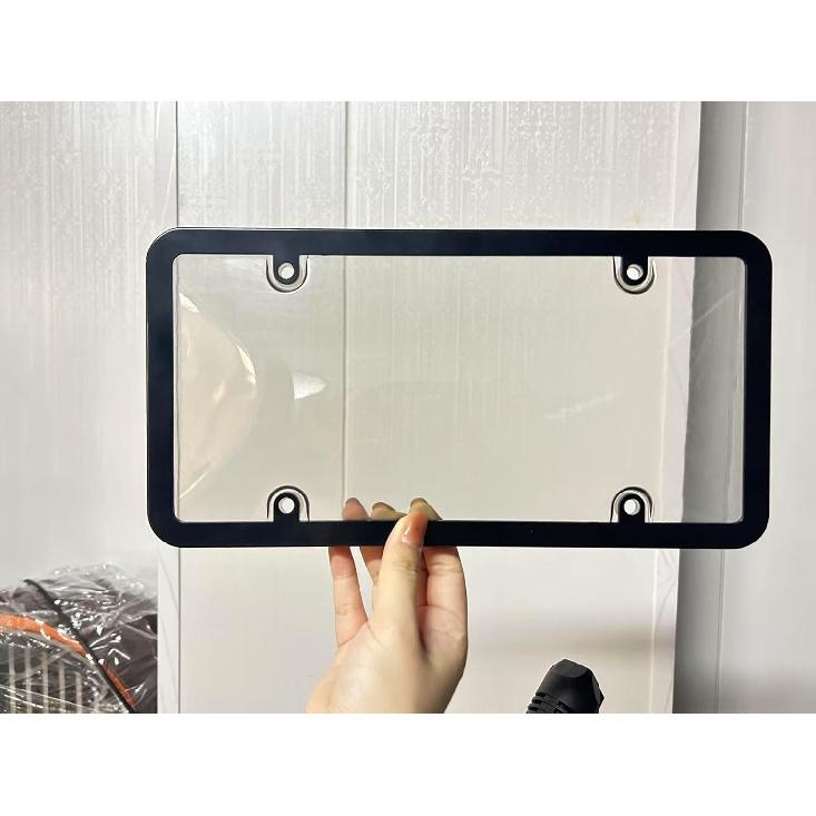 License Plate Frame Cover, Clear License Plate Protector 2 Pack, ABS Car Rear Front Plate Frames With Screws Caps, Rustproof, Unbreakable, Easy Tall