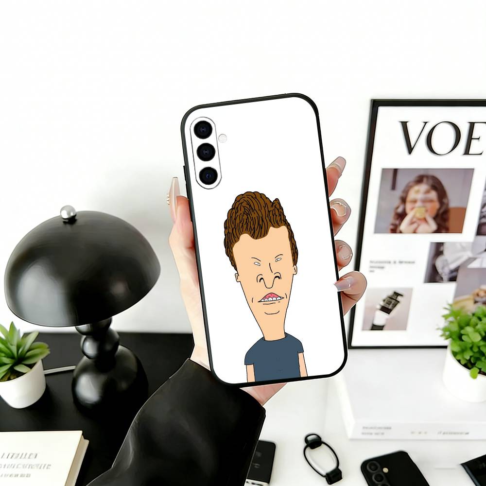 Beavis & B-Head Phone Case For Samsung Galaxy A73,A72,A71,A70,A53,A52,A51,Soft Silicone Black Cover