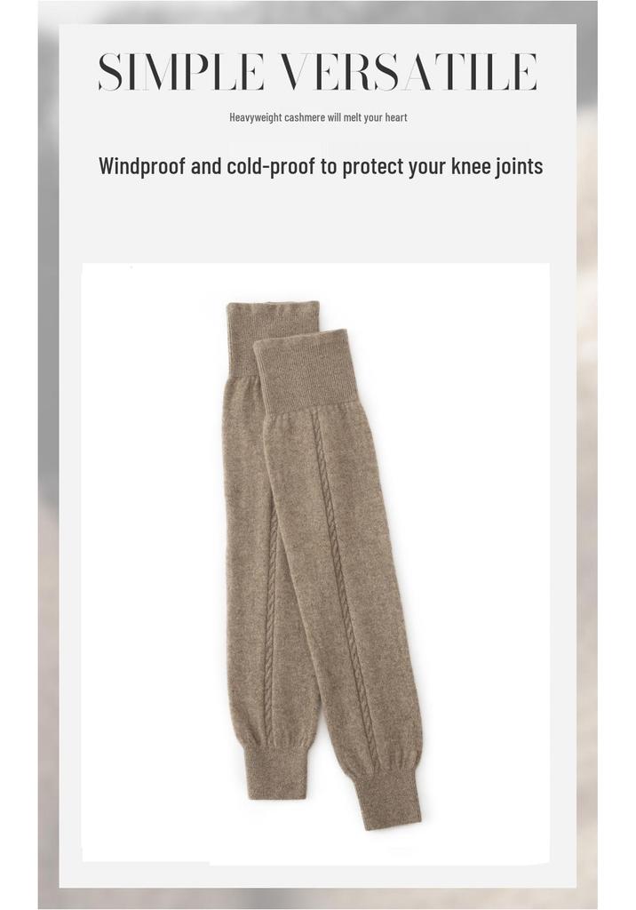 100% Pure Cashmere Knee Pads: Versatile Knit Warmers for Cold Protection