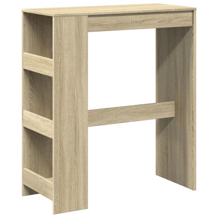 VidaXL Table de bar avec étagères chêne sonoma bois d'ingénierie, table de pub, table haute, table de tabouret de bar, table 854375