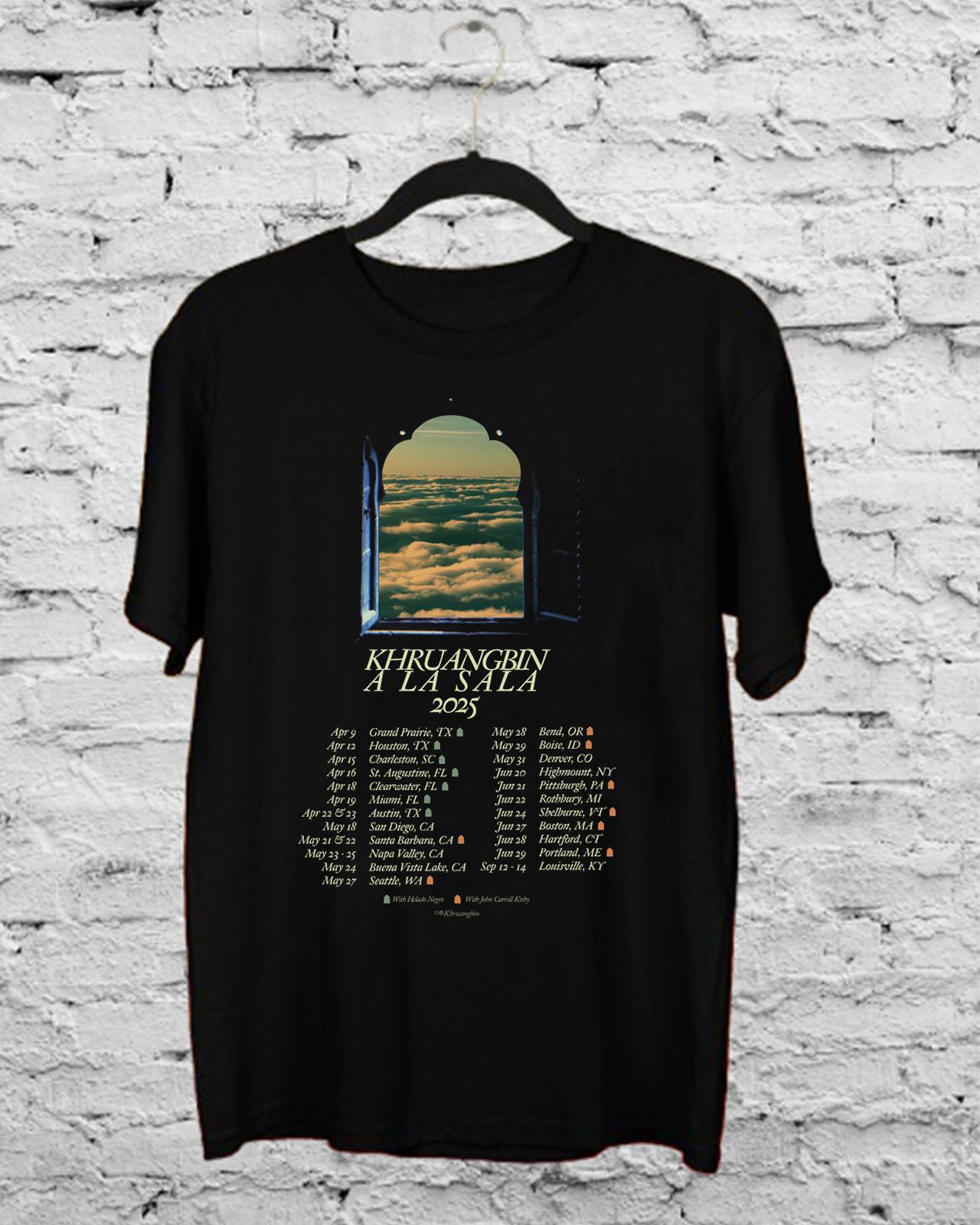Khruangbin A La Sala Tour Unisex Black Cotton T Shirt Size S-5XL SS757 XXXL
