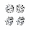 European and American Zircon Non-Piercing Ear Clips and Stud Earrings Set
