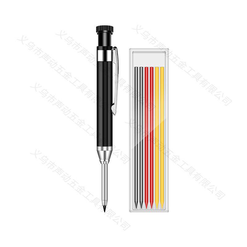 Em estoque: Lápis de Grafite Exclusivo de Metal com Ponta Longa de 2,8 mm para Furos Profundos em Marcenaria & Engenharia para Marcação & Posicionamento