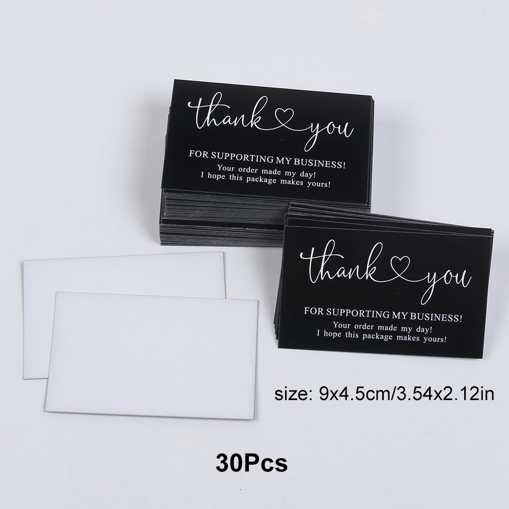 30/50Pcs Thank You Cards Thank You for Supporting My Business Cards Commercial Decoration Label Appreciate Cards Gift Packaging