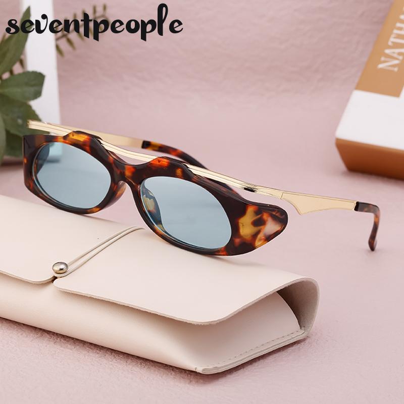 Y2K Punk Small Frame Oval Women Sunglasses  Luxury Brand Design Trendy Vintage Square Goggles Sun Glasses For Ladies Eyewear