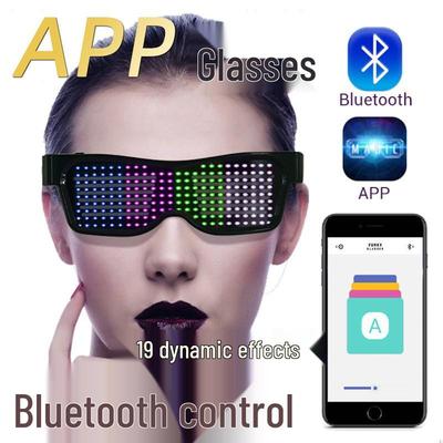 Okulary imprezowe LED Bluetooth z ładowaniem USB i sterowaniem aplikacją
