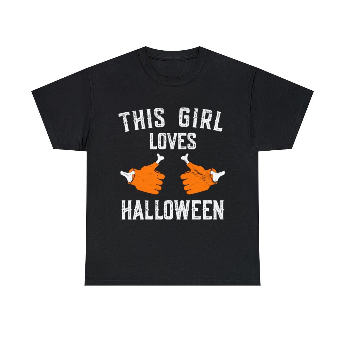 This Girl Loves Halloween Graphic Tee Shirt, S-5XL M