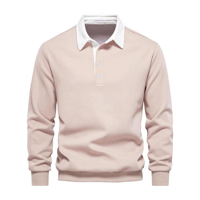 New Autumn Long-sleeved Polo Collar Sweatshirt Long-sleeved Trendy Versatile Casual Men's Clothing