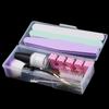 1Pc Nail Art Rectangle Plastic Transparent Storage Box Nail Rhinestone Brush Pen Buffer Grinding Files Container Case