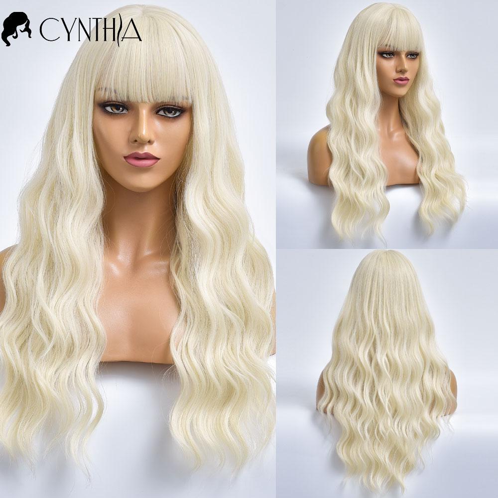 Purple Body Wave Synthetic Wigs For Women Long Ombre Cosplay Party Colorful Wig Natural Hair Heat Resistant Pelucas De Mujer