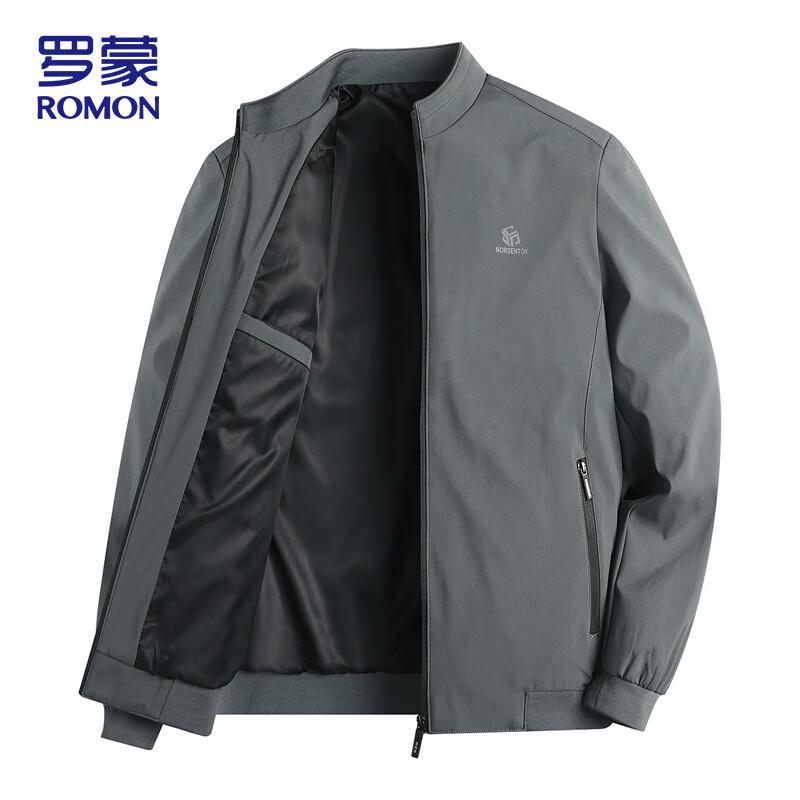 ROMON Men's Business Casual Stand-Collar Jacket