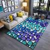 Colorful Geometric Pattern Rug In Blue and Purple for Living Room Suitable for Use As an Anti-slip for Living Room Bedroom Sofas