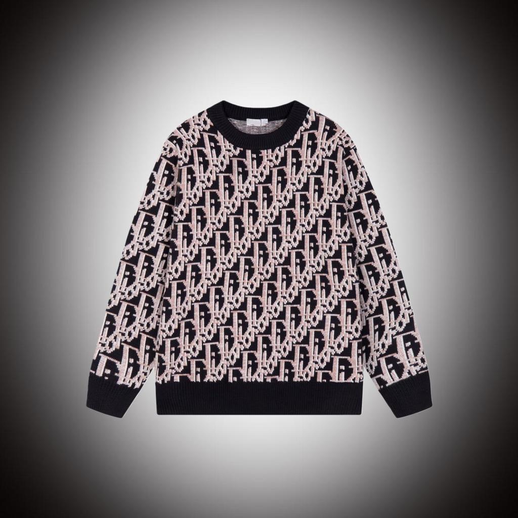 D Brand Unisex Jacquard Wollstrickpullover - Rundhalsausschnitt, Lockerer Schnitt für Herbst/Winter