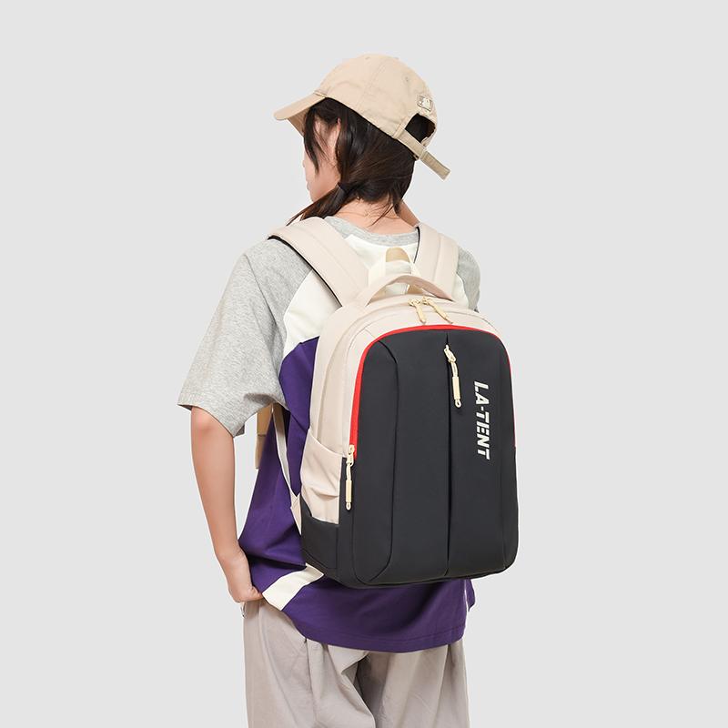 Contrast Color Backpack Men's Large Capacity Multi-compartment Schoolbag Women's Outdoor Sports Travel Backpack